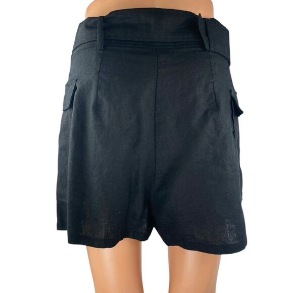 Zara Women's Black Buckle Belted Cargo Pockets High Rise Mini Skirt Skort Size S - Picture 3 of 5